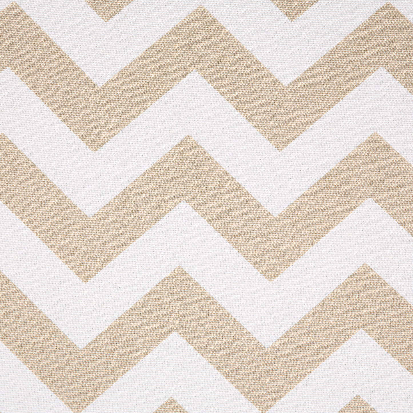 Footstool Beige Cotton With Wooden Legs Chevron Pattern