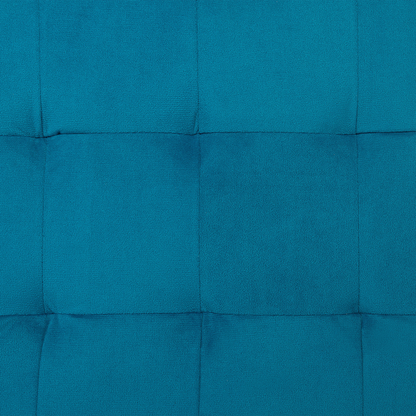 Blue Velvet Tufted Ottoman Storage Bench