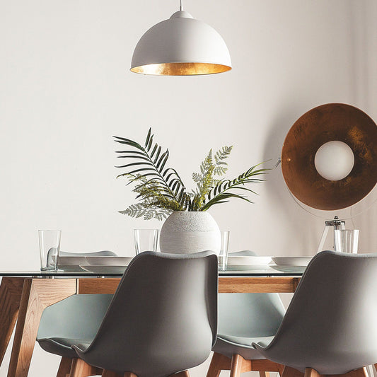 1 Light Pendant Black Exterior Gold Inner Modern Industrial