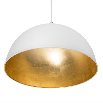 1 Light Pendant Black Exterior Gold Inner Modern Industrial