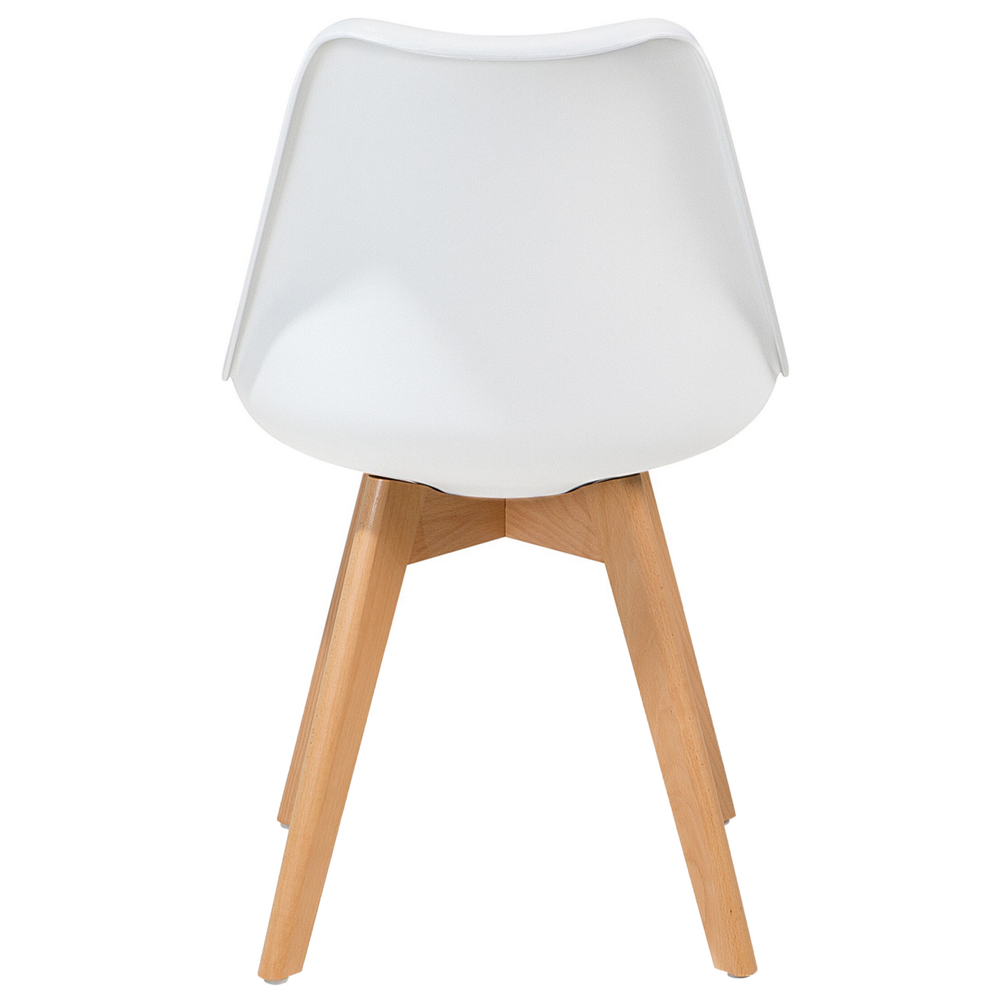 Nexa Home Set Of 2 White Faux Leather Dining Chairs Beech Wood Legs