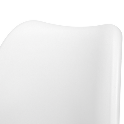Nexa Home Set Of 2 White Faux Leather Dining Chairs Beech Wood Legs
