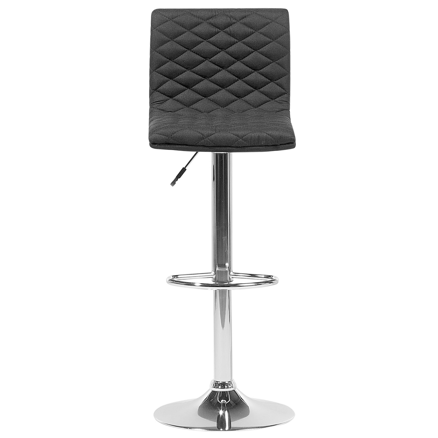 Bar Stools Set Of 2 Black Quilted Fabric Gas Lift With Footrest