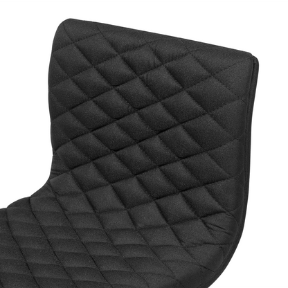 Bar Stools Set Of 2 Black Quilted Fabric Gas Lift With Footrest