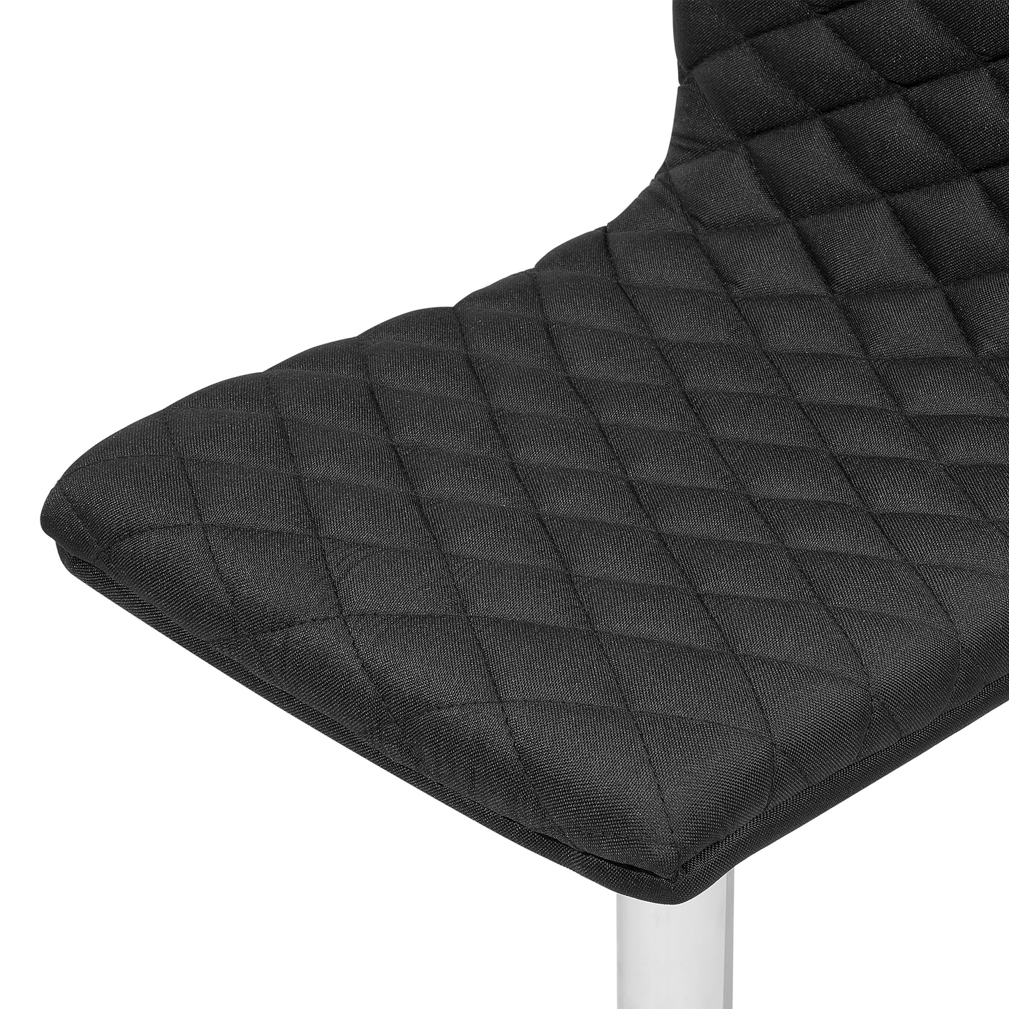 Bar Stools Set Of 2 Black Quilted Fabric Gas Lift With Footrest