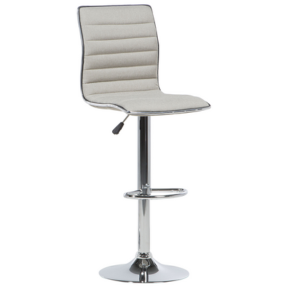 Bar Chairs Set 2 Beige Fabric Seats Counter Height Swivel