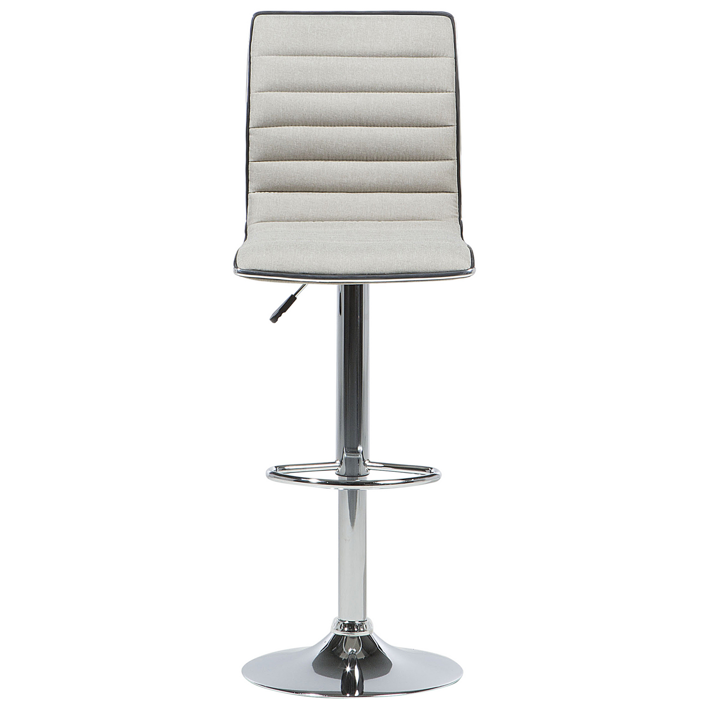 Bar Chairs Set 2 Beige Fabric Seats Counter Height Swivel
