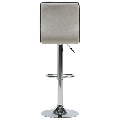 Bar Chairs Set 2 Beige Fabric Seats Counter Height Swivel