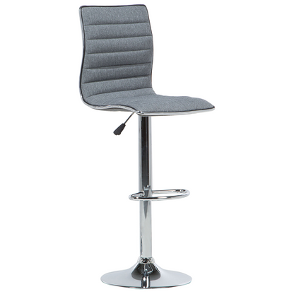 Grey Fabric Bar Chairs Set 2 Silver Frame CounterHeight