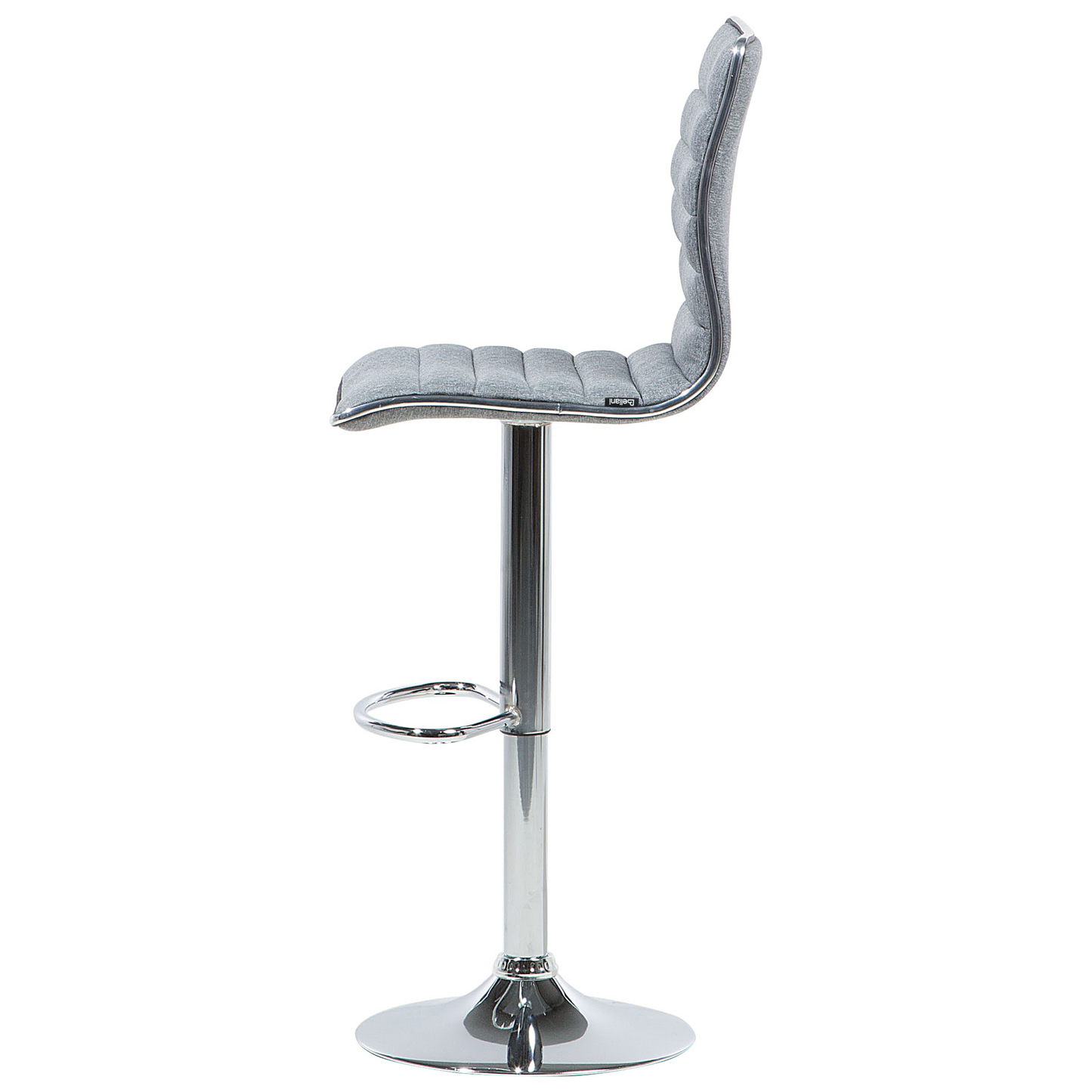 Grey Fabric Bar Chairs Set 2 Silver Frame CounterHeight