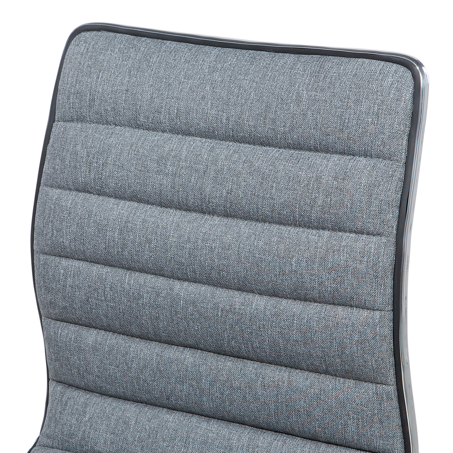 Grey Fabric Bar Chairs Set 2 Silver Frame CounterHeight