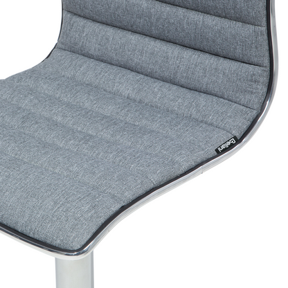 Grey Fabric Bar Chairs Set 2 Silver Frame CounterHeight