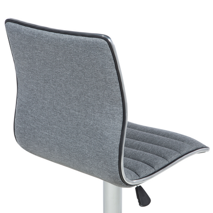Grey Fabric Bar Chairs Set 2 Silver Frame CounterHeight