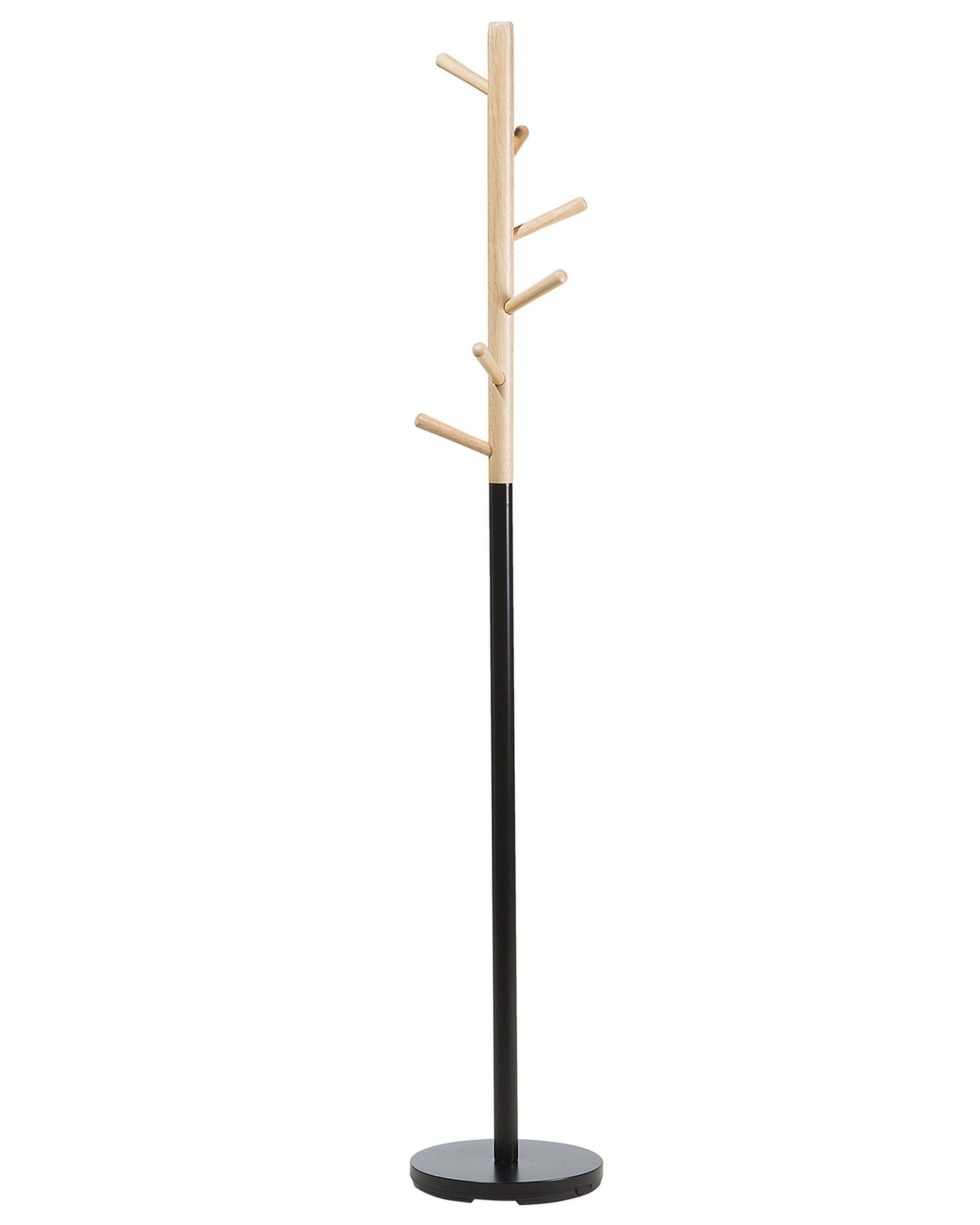 Coat Stand Light Wood Black Jacket Rack Freestanding Hallway