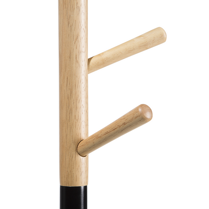 Coat Stand Light Wood Black Jacket Rack Freestanding Hallway