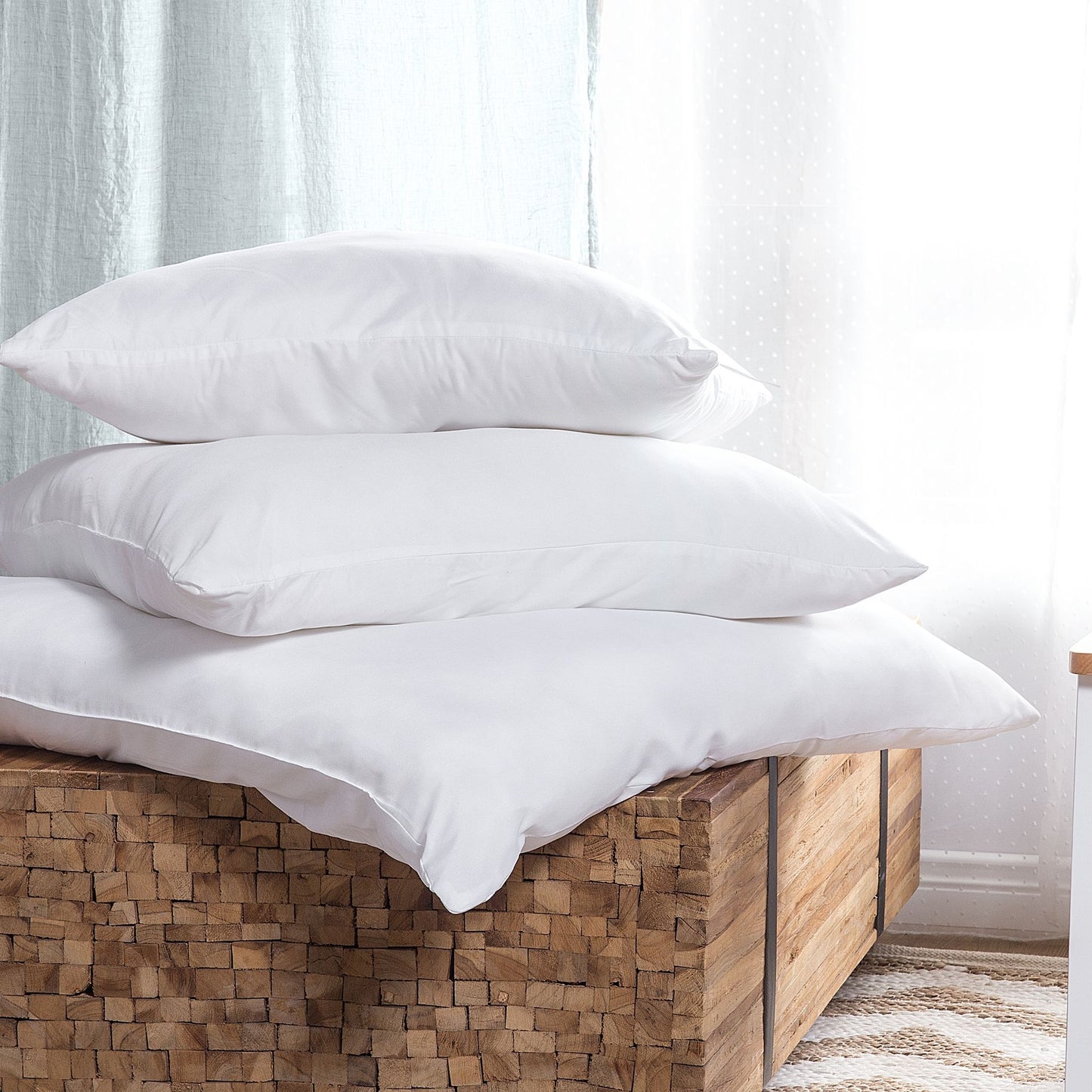 Bed Pillow White Microfibre 50 x 60 Soft Hypoallergenic