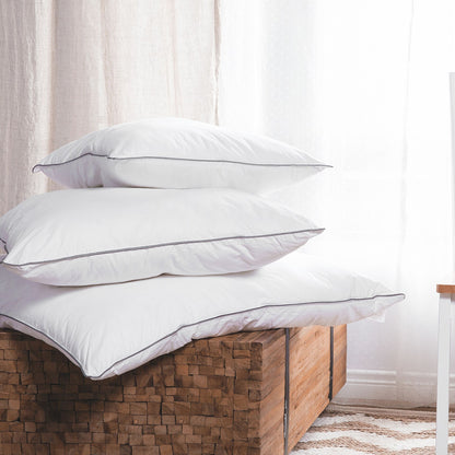 White Bed Pillow Japara Cotton Cover 50 x 60cm Hypoallergenic Microfibre Fill Soft