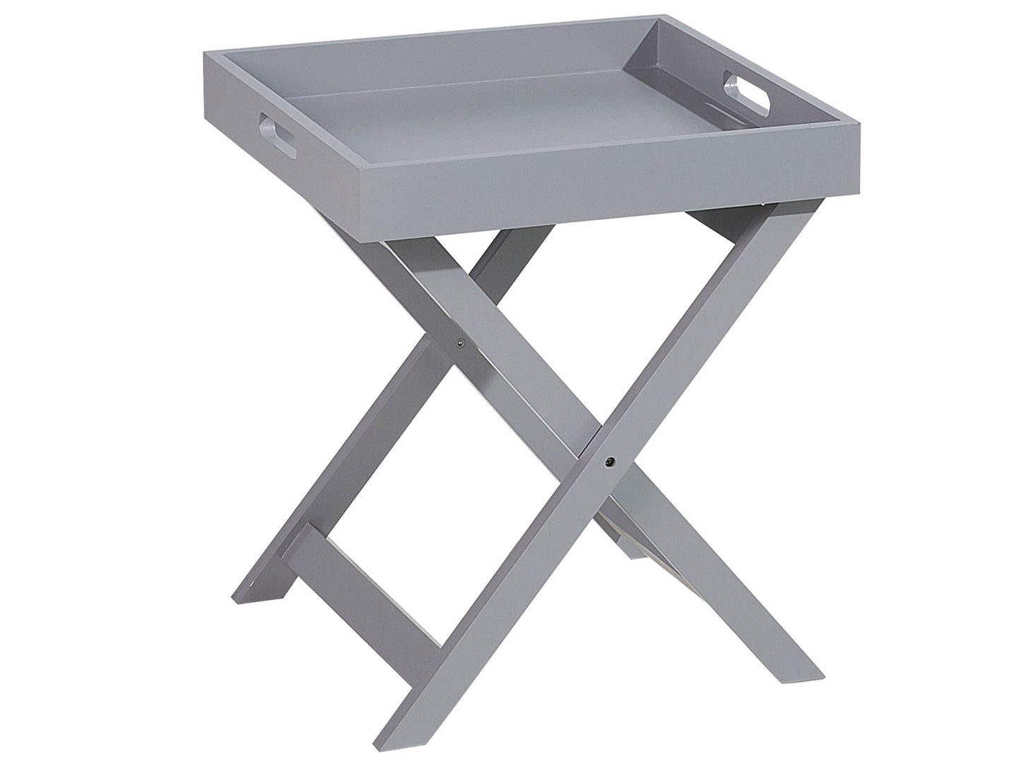 Nordic Living Coffee Side Table Grey 40 x 40cm Folding Removable Tray