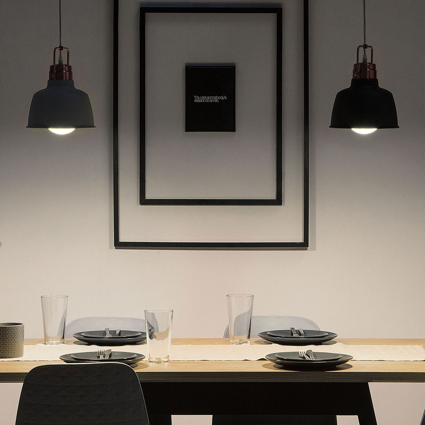 Graphite Grey Industrial Pendant Lamp 179cm