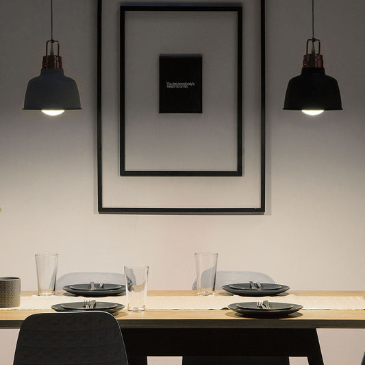 Graphite Grey Industrial Pendant Lamp 179cm