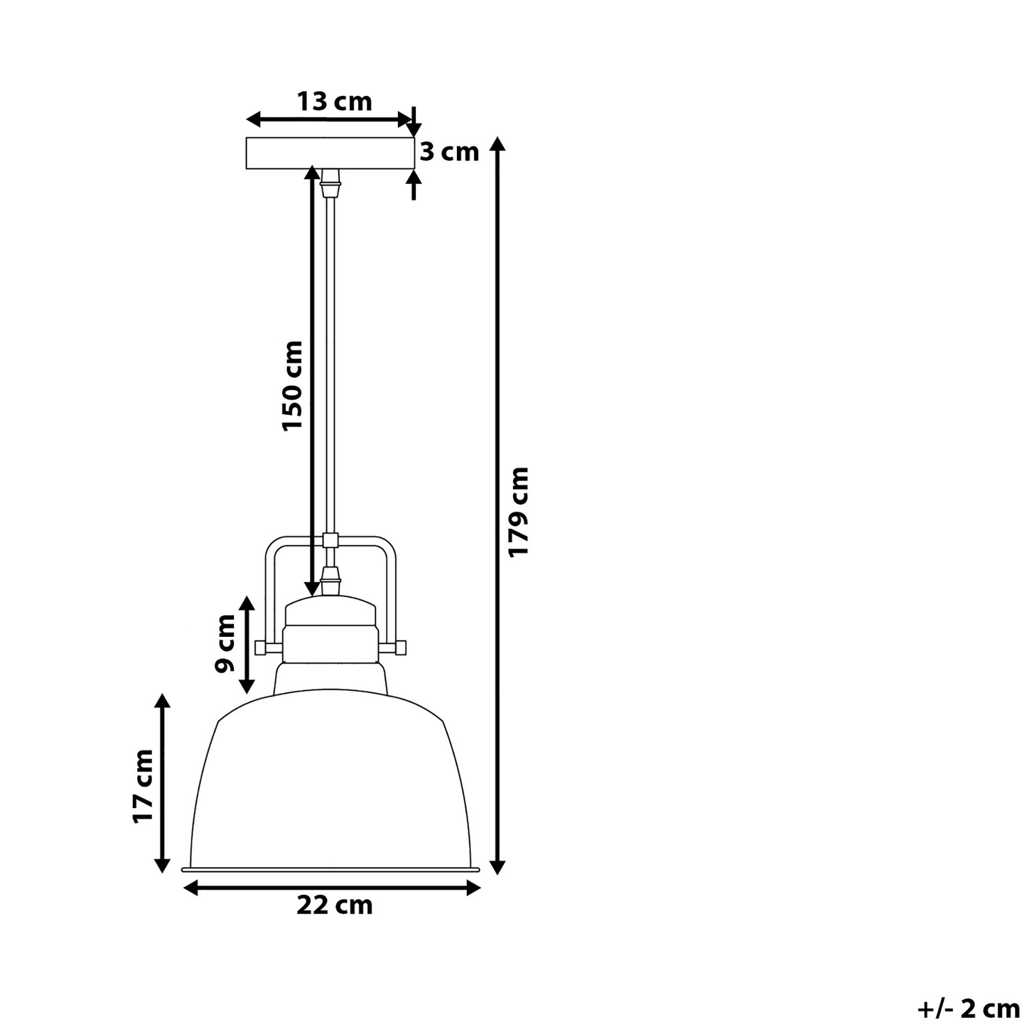 Graphite Grey Industrial Pendant Lamp 179cm