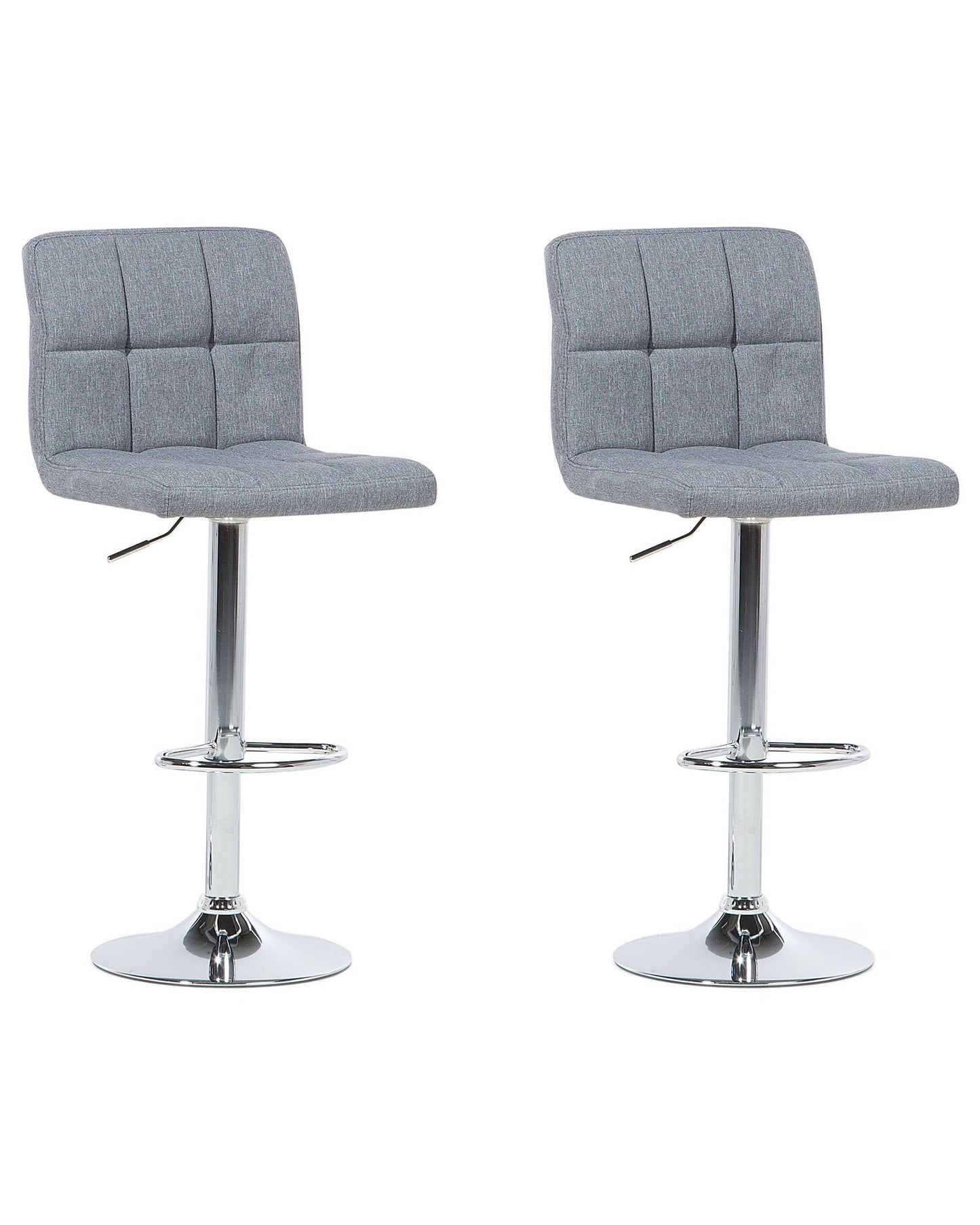 Monarch Grey Swivel Kitchen Bar Stools Set of 2 Adjustable Height