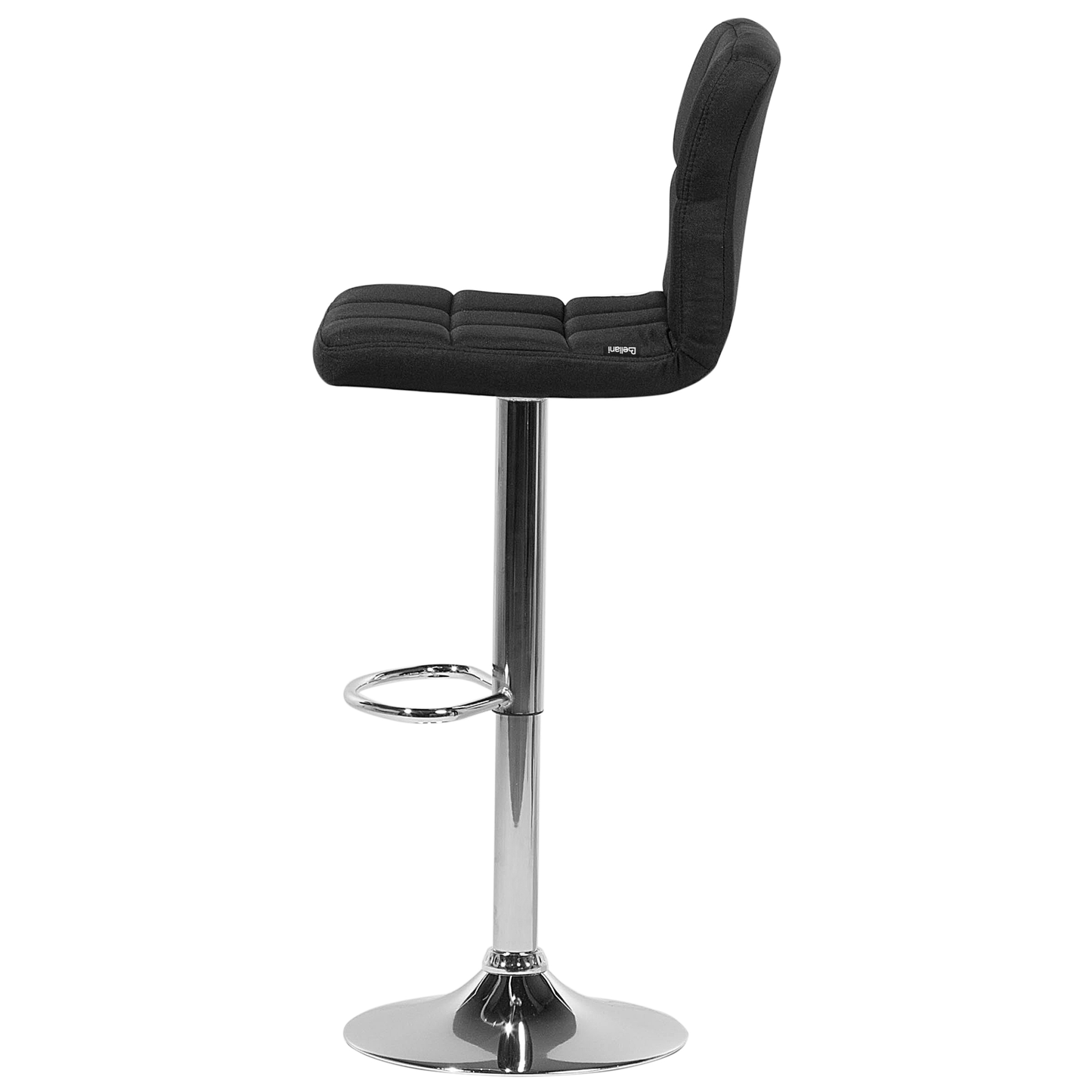 Black Fabric Swivel Kitchen Bar Stools Set Of 2