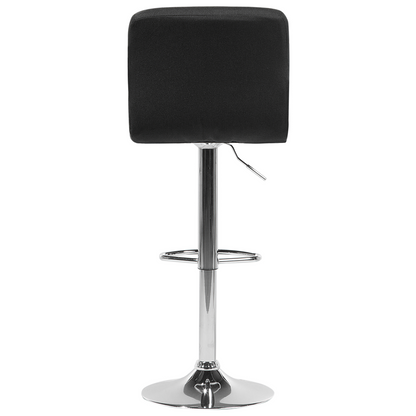 Black Fabric Swivel Kitchen Bar Stools Set Of 2