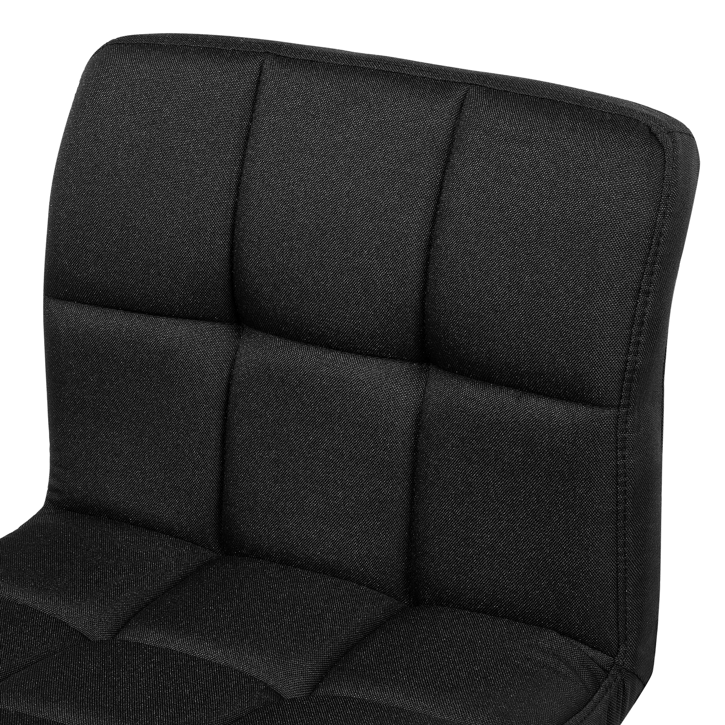 Black Fabric Swivel Kitchen Bar Stools Set Of 2