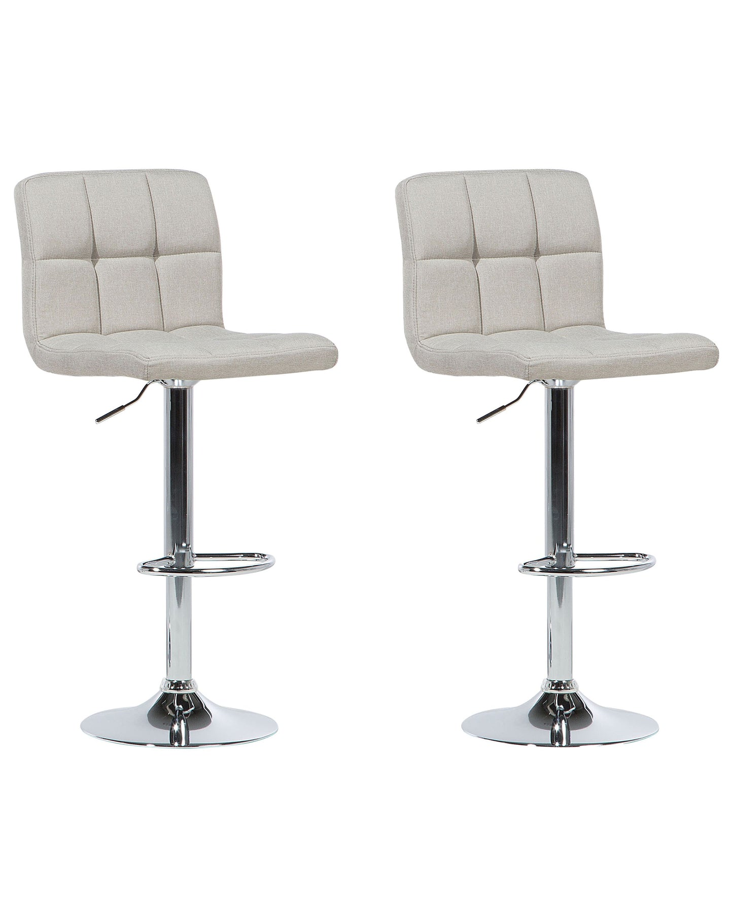 Kitchen Bar Stools Set Of 2 Beige Swivel Height Adjustable