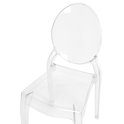 4 Pack Transparent Polycarbonate Dining Chairs Armless Stackable Vintage Modern Design