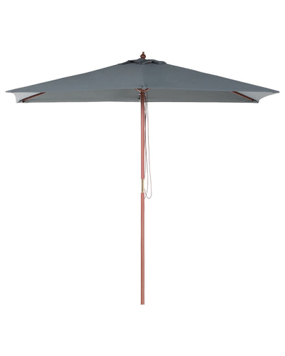 Garden Sun Parasol Grey Fabric Birch Wood 244cm Weather Resistant
