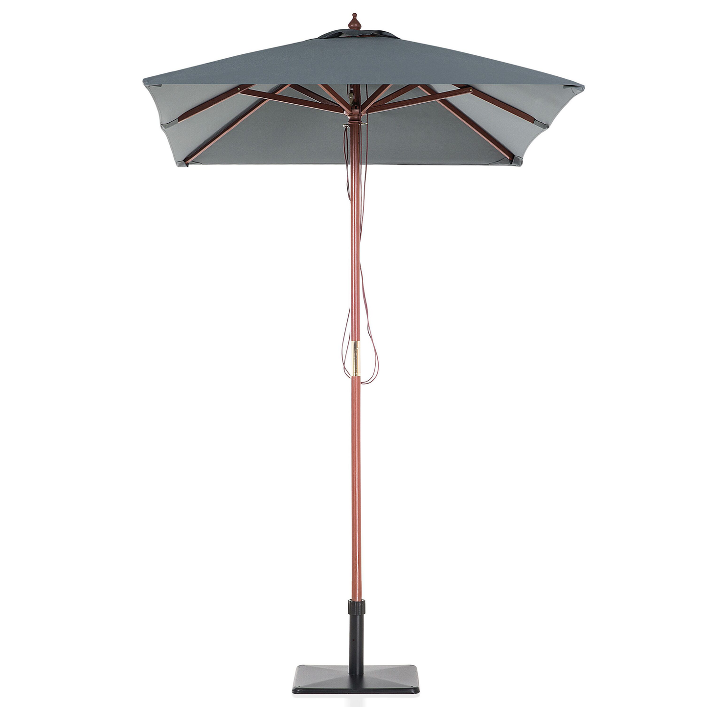 Garden Sun Parasol Grey Fabric Birch Wood 244cm Weather Resistant