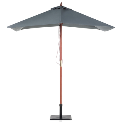 Garden Sun Parasol Grey Fabric Birch Wood 244cm Weather Resistant