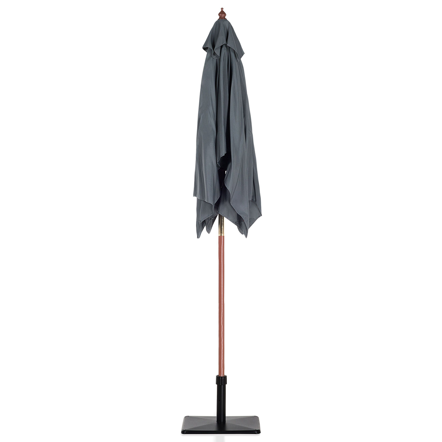 Garden Sun Parasol Grey Fabric Birch Wood 244cm Weather Resistant