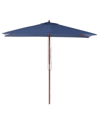Garden Sun Parasol Blue Fabric Birch Wood 244cm Weather Resistant