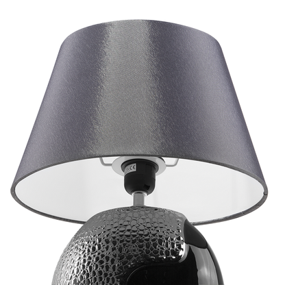 Table Lamp Silver Ceramic 42cm With Textured Base