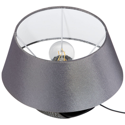Table Lamp Silver Ceramic 42cm With Textured Base