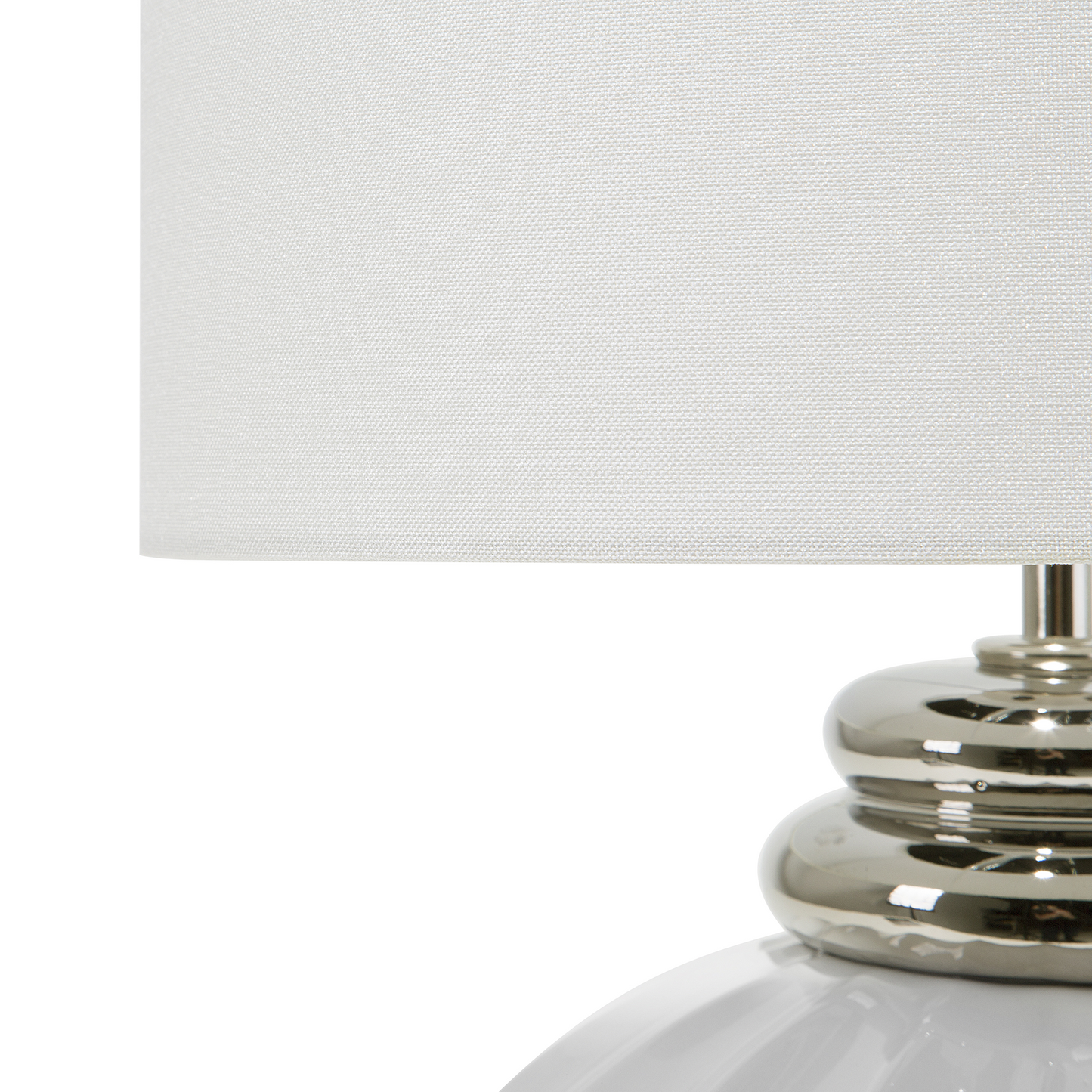 Bedside Table Lamp Off White Ceramic Base Polycotton Drum Shade