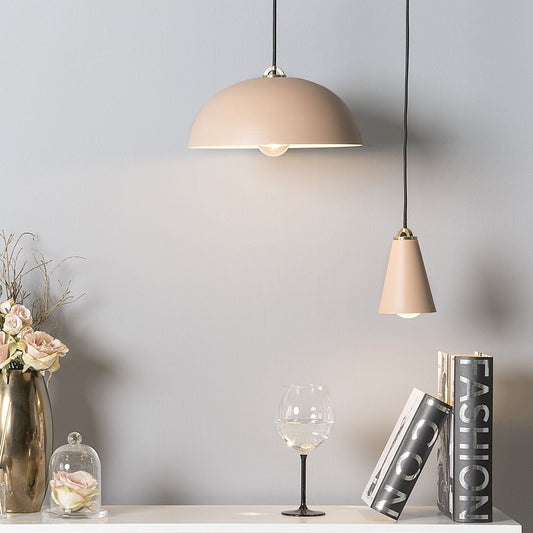 Pink Metal Pendant Lamp 168cm Retro Vintage Ceiling Light For Dining Room