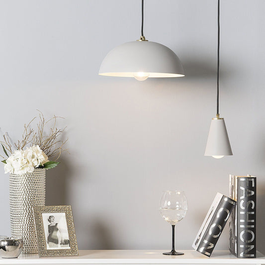 Lighting Ceiling Lamp Grey Metal Pendant 168cm Copper Accent Vintage Retro