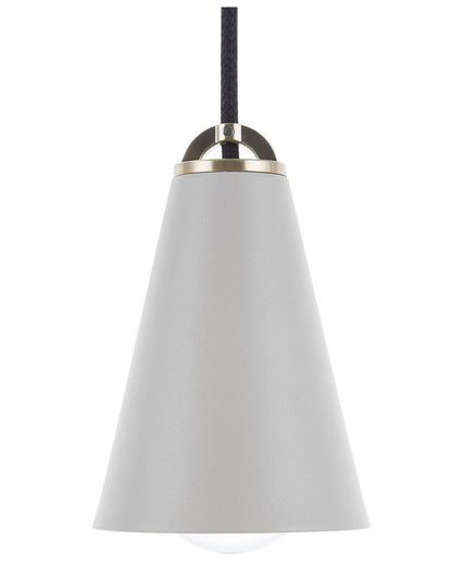 Lighting Ceiling Lamp Grey Metal Pendant 168cm Copper Accent Vintage Retro