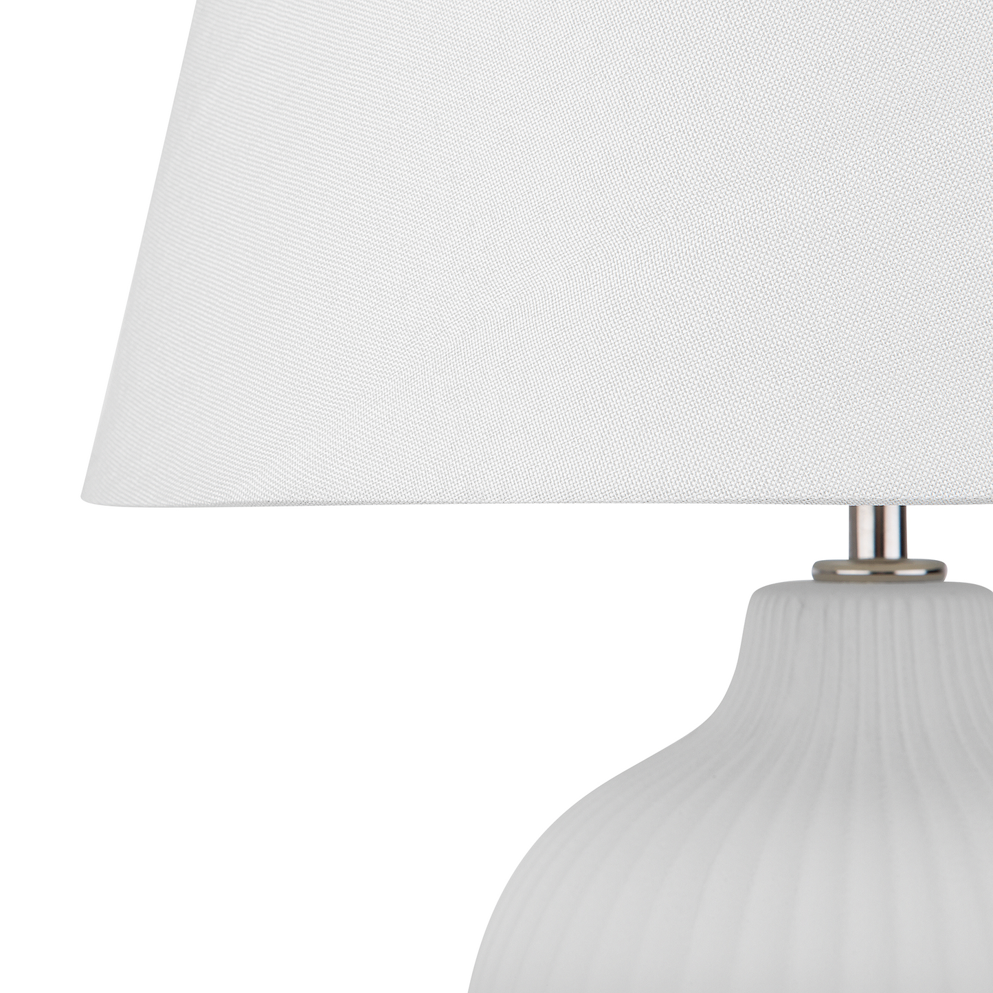 Ceramic Table Lamp White 52cm Empire Shade Retro Bedside