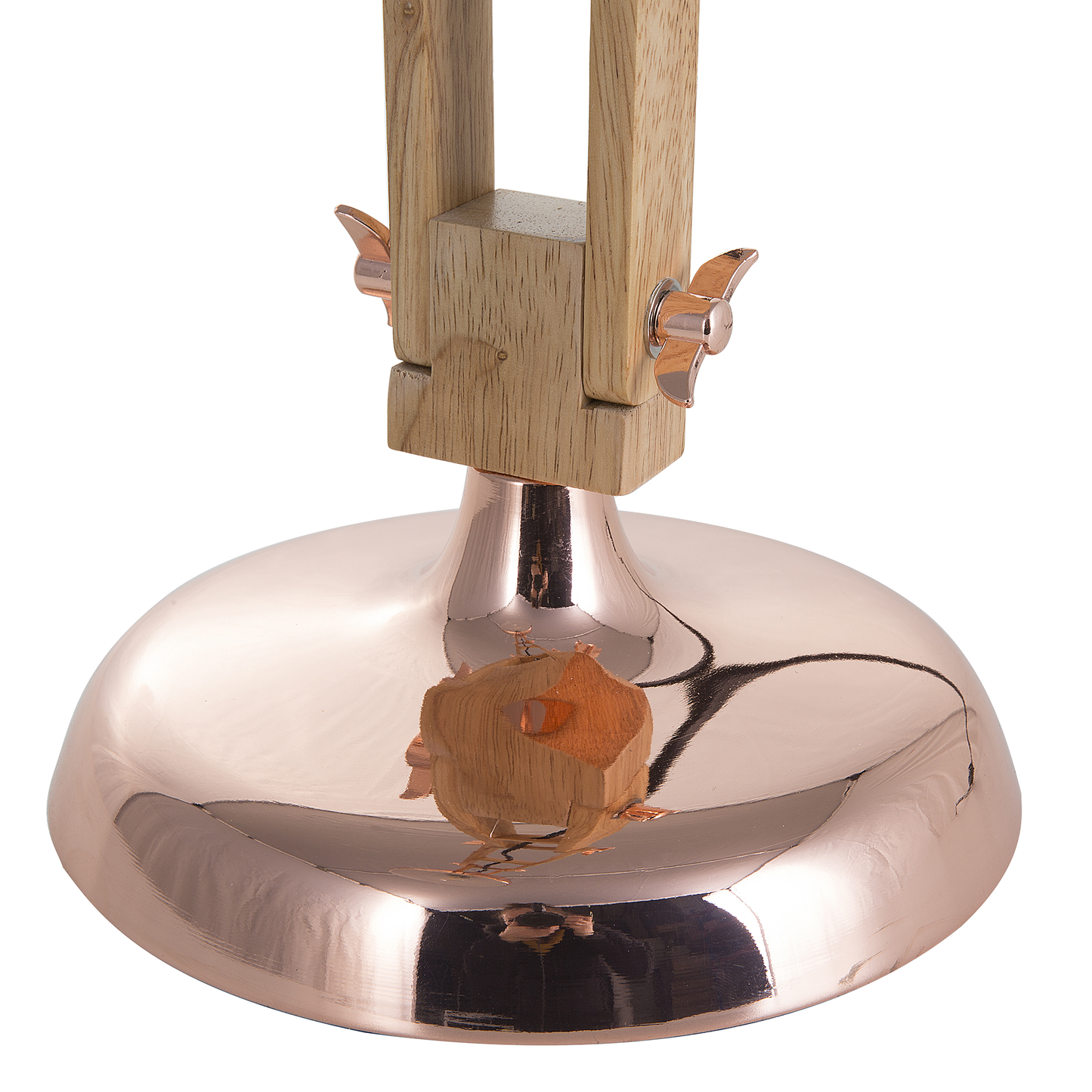 Desk Lamp Copper Wood Swing Arm Table Light With Adjustable Elegant Metal Shade