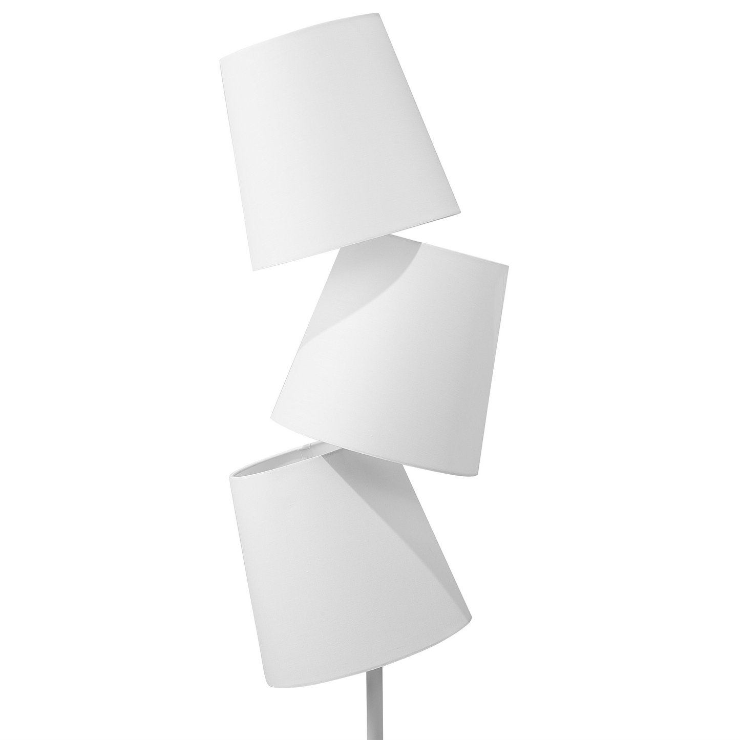 Floor Lamp Off White Fabric Metal 164cm 3 Light Adjustable