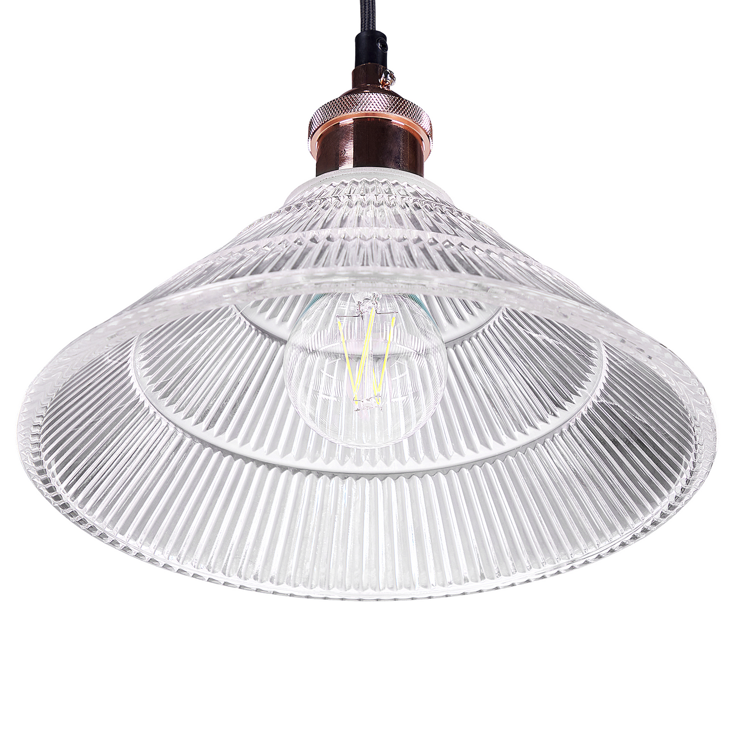 Pendant Lamp Glass Shade Copper Vintage Ceiling Light