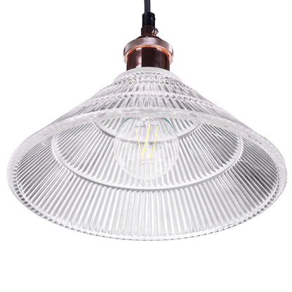 Pendant Lamp Glass Shade Copper Vintage Ceiling Light