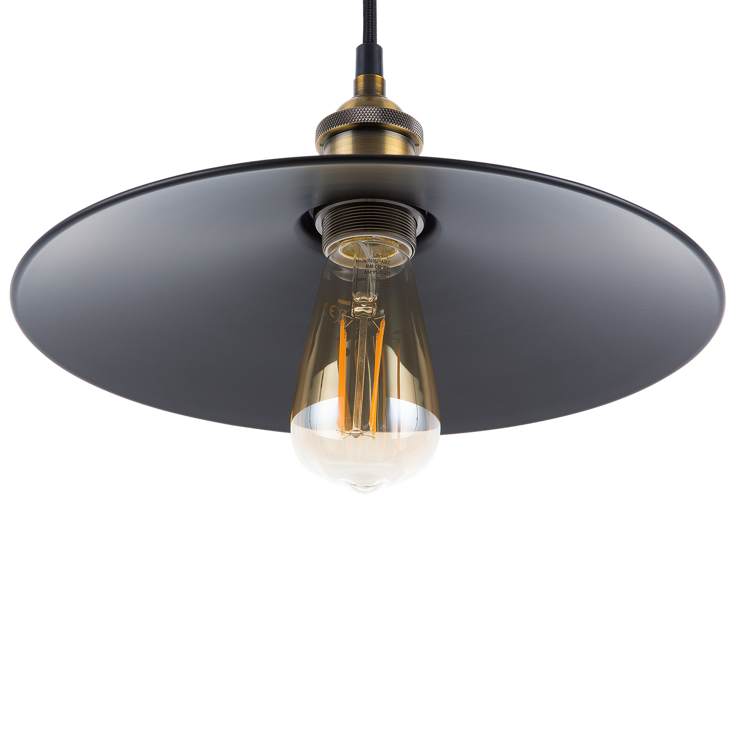 Pendant Lamp Black Metal Industrial Ceiling Light 30cm
