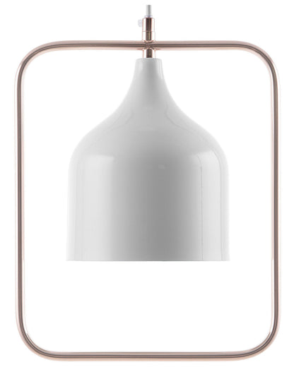 White Metal Ceiling Lamp 121cm Pendant With Copper Frame Industrial Elegance Decor
