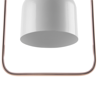 White Metal Ceiling Lamp 121cm Pendant With Copper Frame Industrial Elegance Decor